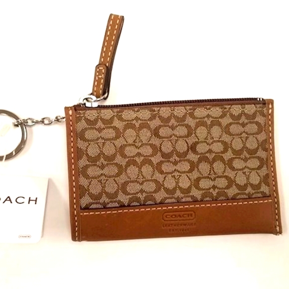 Coach Handbags - COACH Signature Mini Skinny Card Coin Wallet NWT